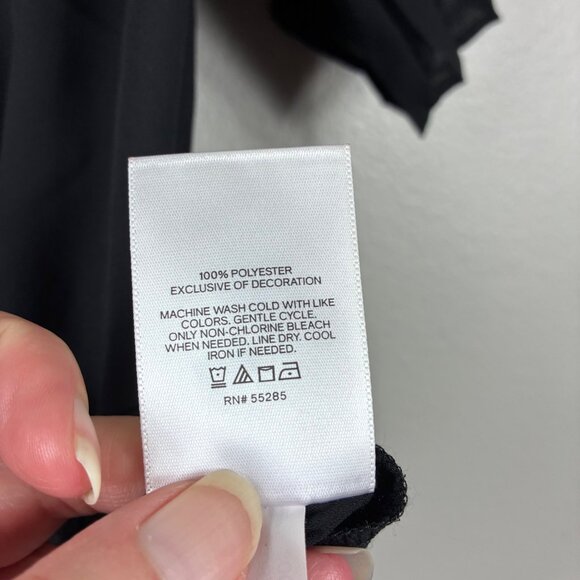 NEW Express Lace Collar Pleat Sleeve Black Blouse Size M Gothic Dreamcore - Picture 6 of 8